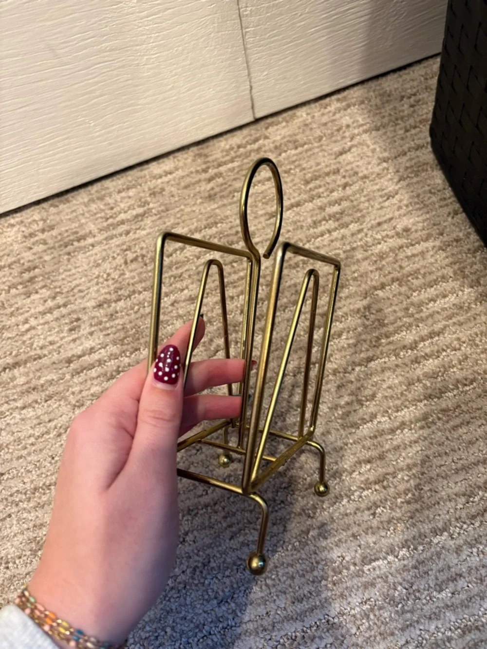 Gold Wire Napkin Holder Stand - Decorative Kitchen Accessory